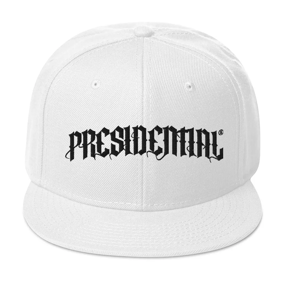 Presidential® Snapback Hat Black letter Presidential Logo