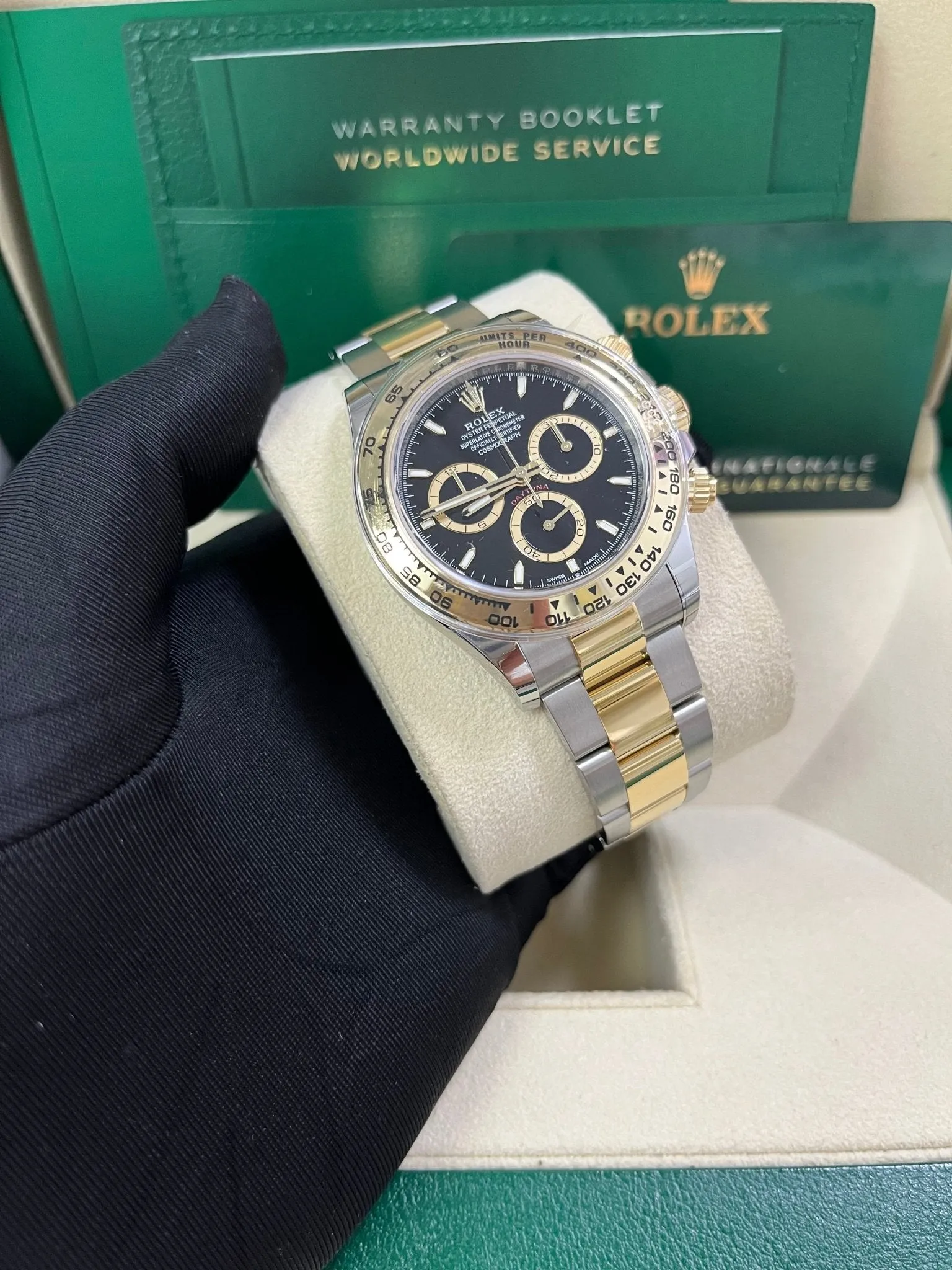 Rolex Daytona Yellow Gold and Steel Daytona Black Index Dial - Oyster Bracelet 126503