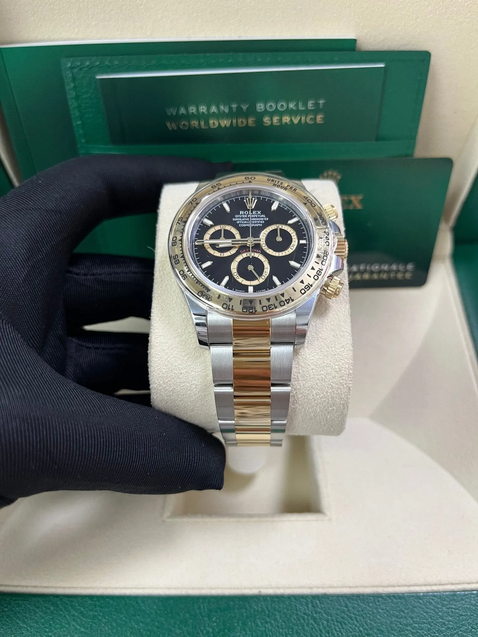 Rolex Daytona Yellow Gold and Steel Daytona Black Index Dial - Oyster Bracelet 126503