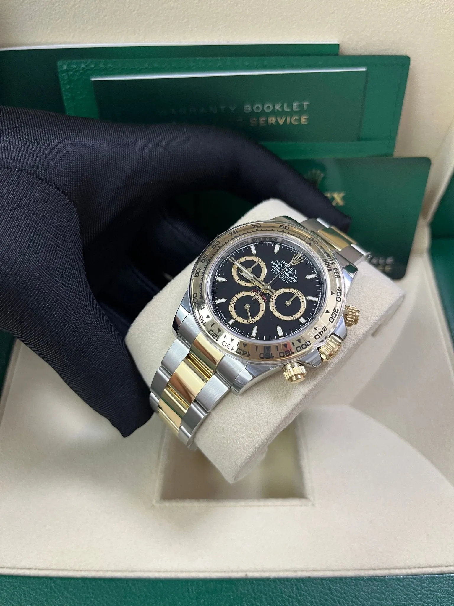 Rolex Daytona Yellow Gold and Steel Daytona Black Index Dial - Oyster Bracelet 126503