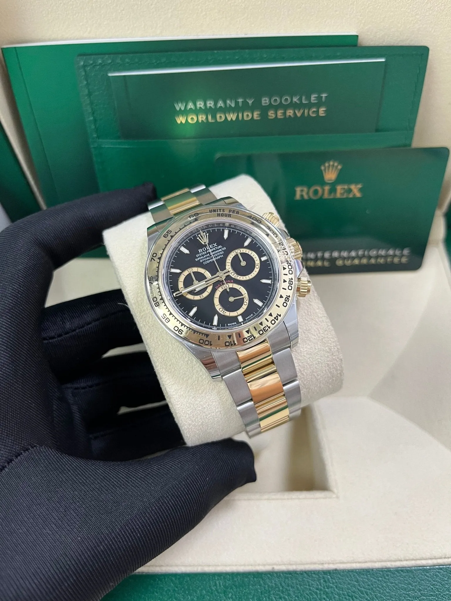Rolex Daytona Yellow Gold and Steel Daytona Black Index Dial - Oyster Bracelet 126503