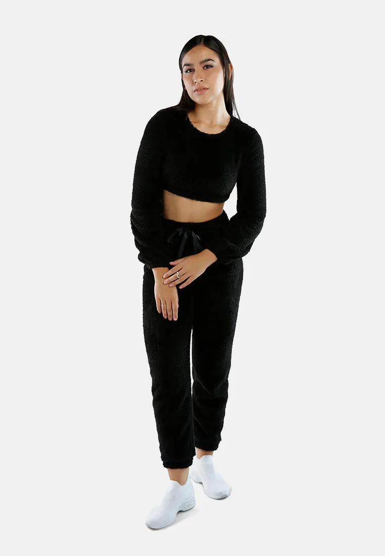Shearling Full Sleeve Crop Top
