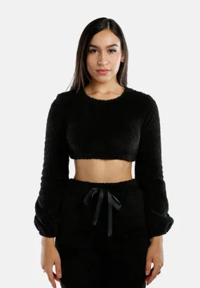 Shearling Full Sleeve Crop Top