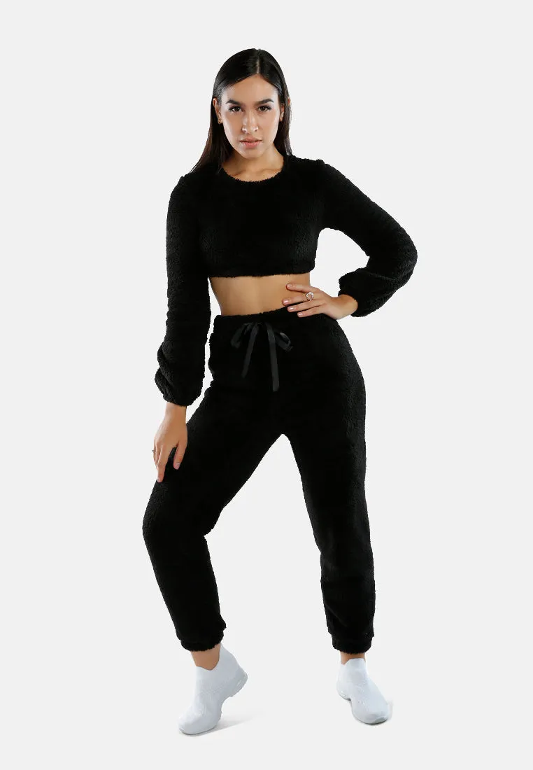 Shearling Full Sleeve Crop Top