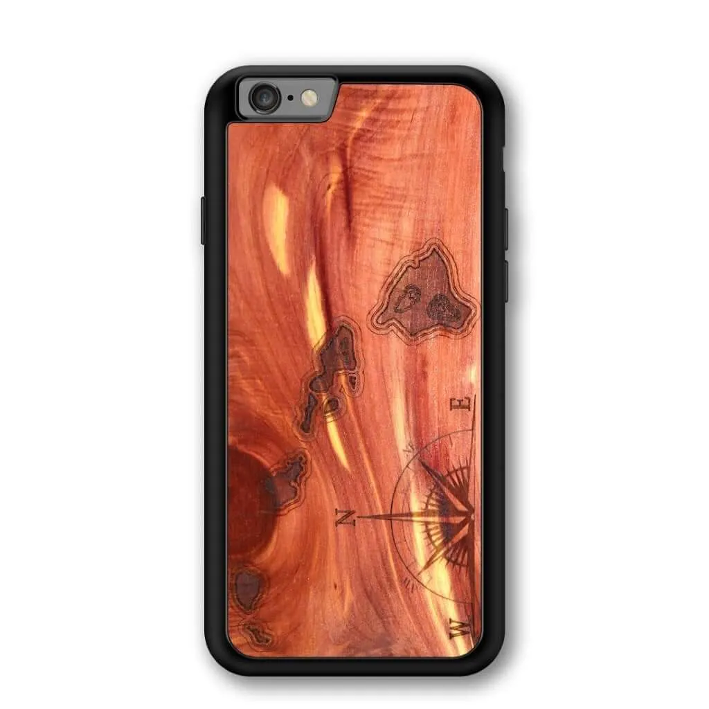 Slim Wooden iPhone Case (Hawaiian Islands in Aromatic Cedar)