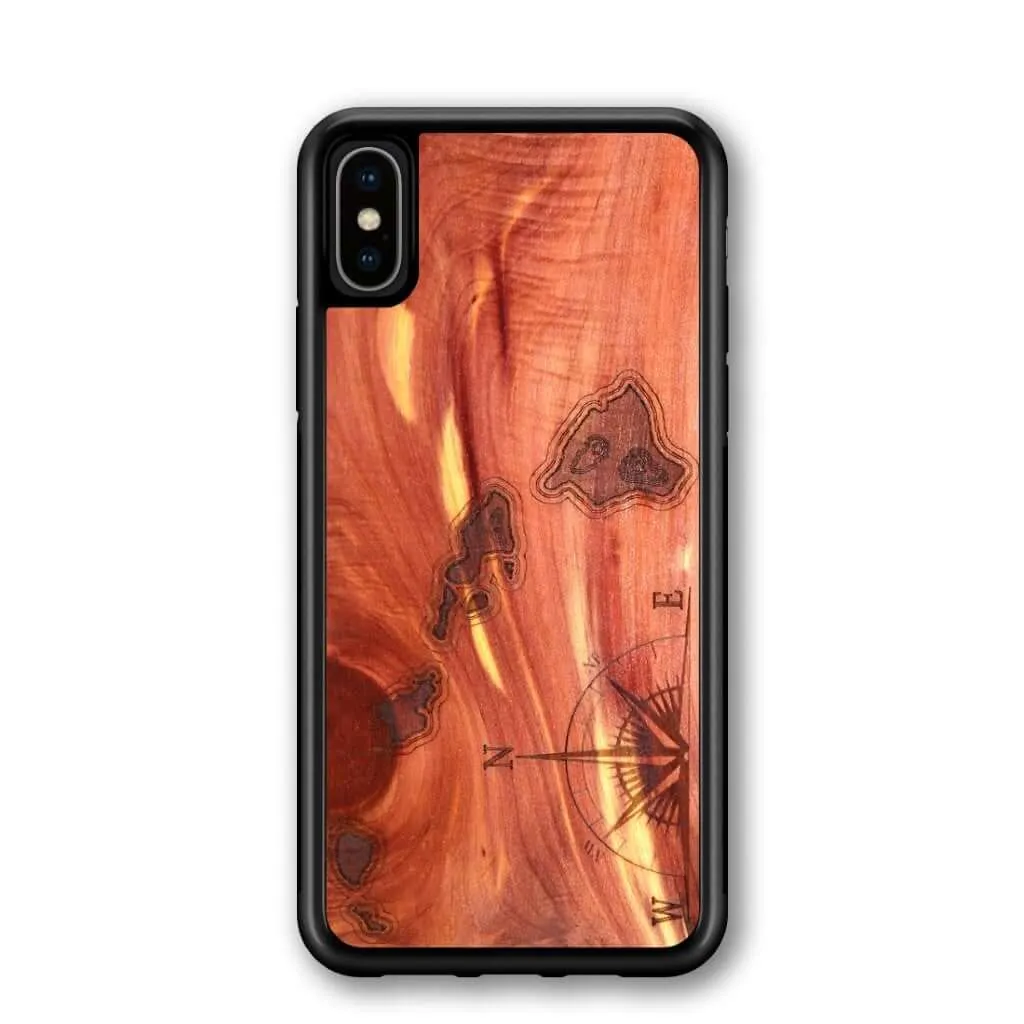 Slim Wooden iPhone Case (Hawaiian Islands in Aromatic Cedar)
