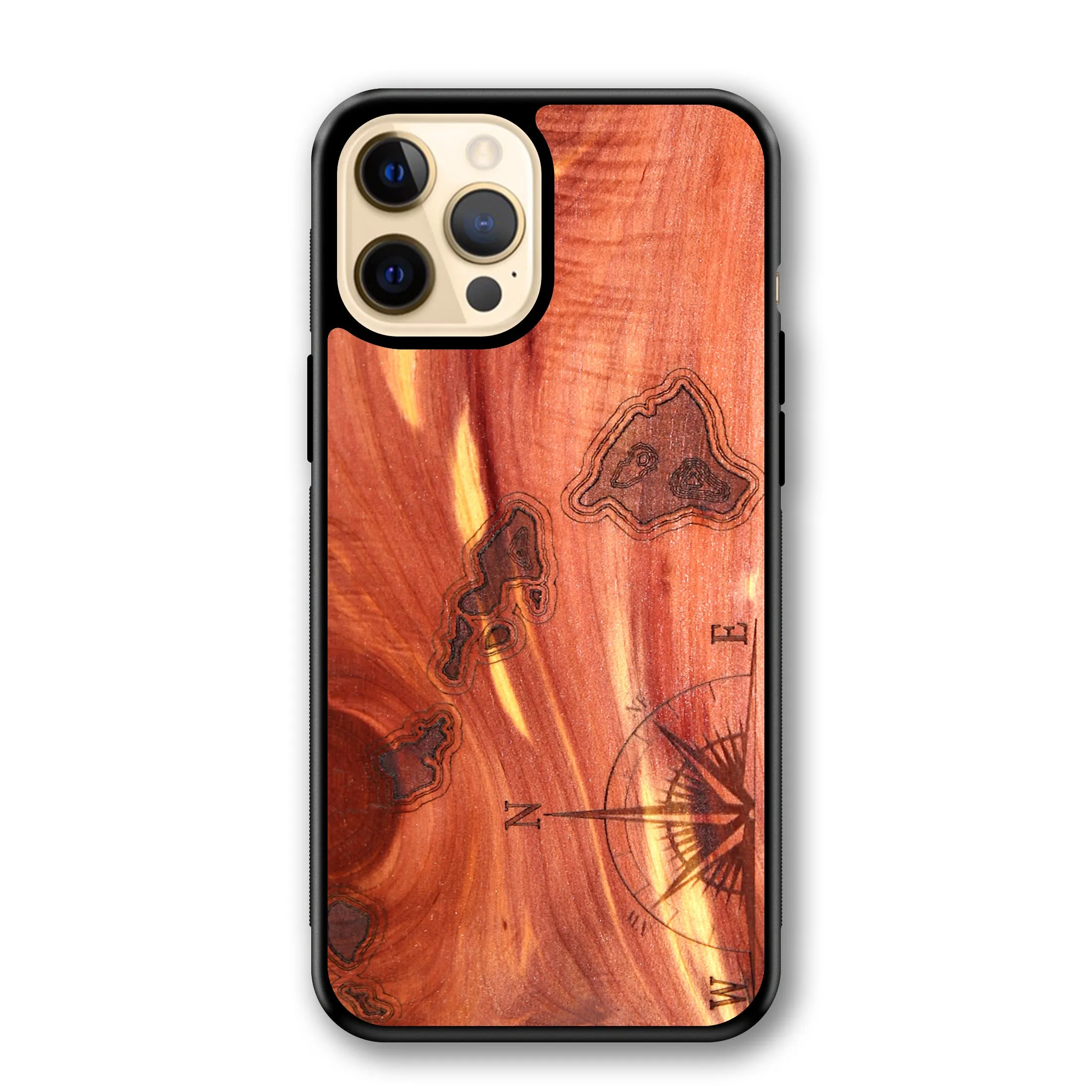 Slim Wooden iPhone Case (Hawaiian Islands in Aromatic Cedar)