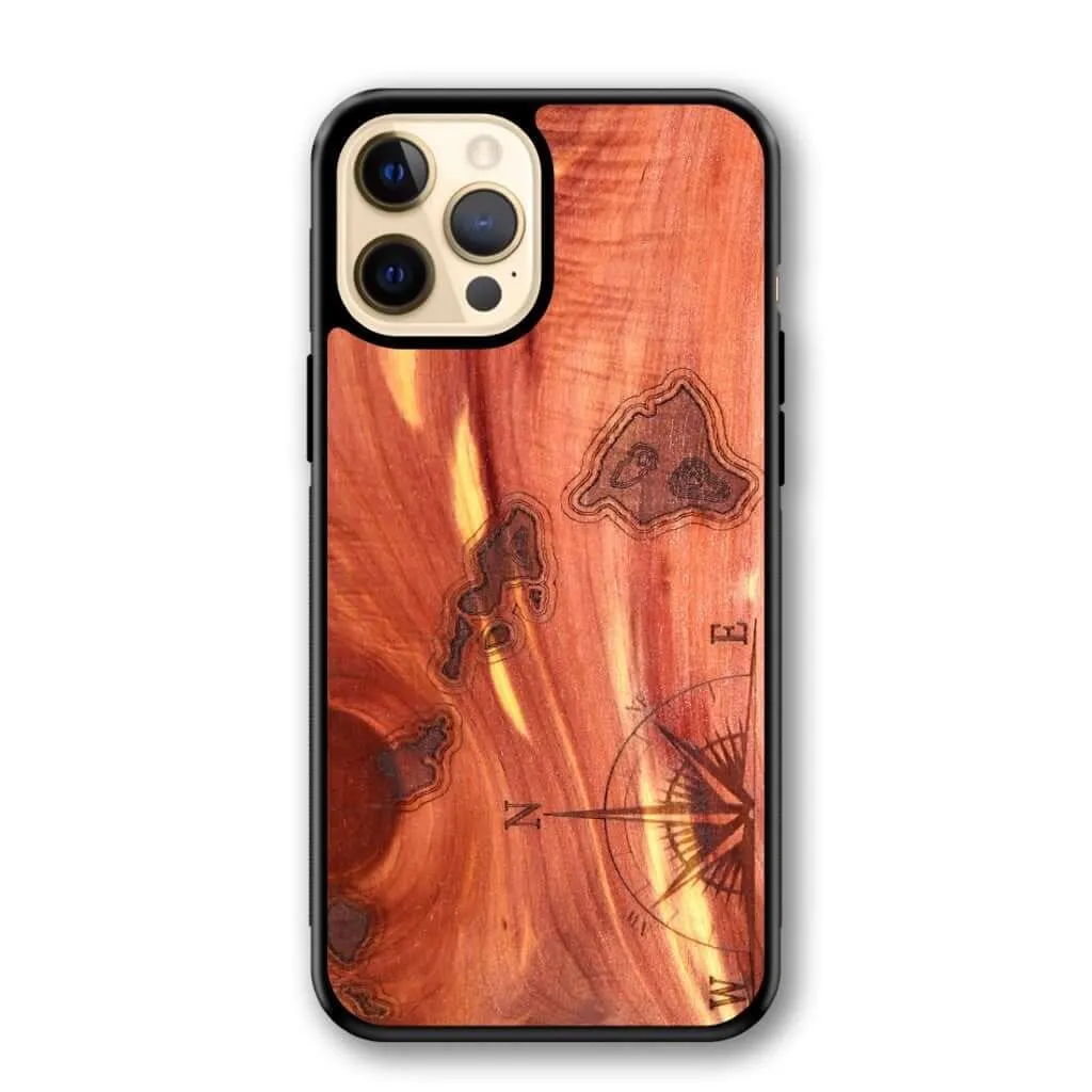 Slim Wooden iPhone Case (Hawaiian Islands in Aromatic Cedar)