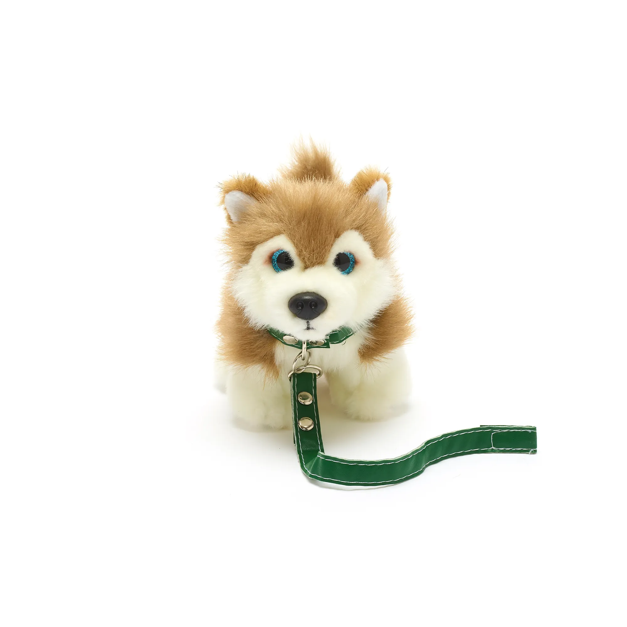 Small Hunaja Husky with Green Collar and Lead