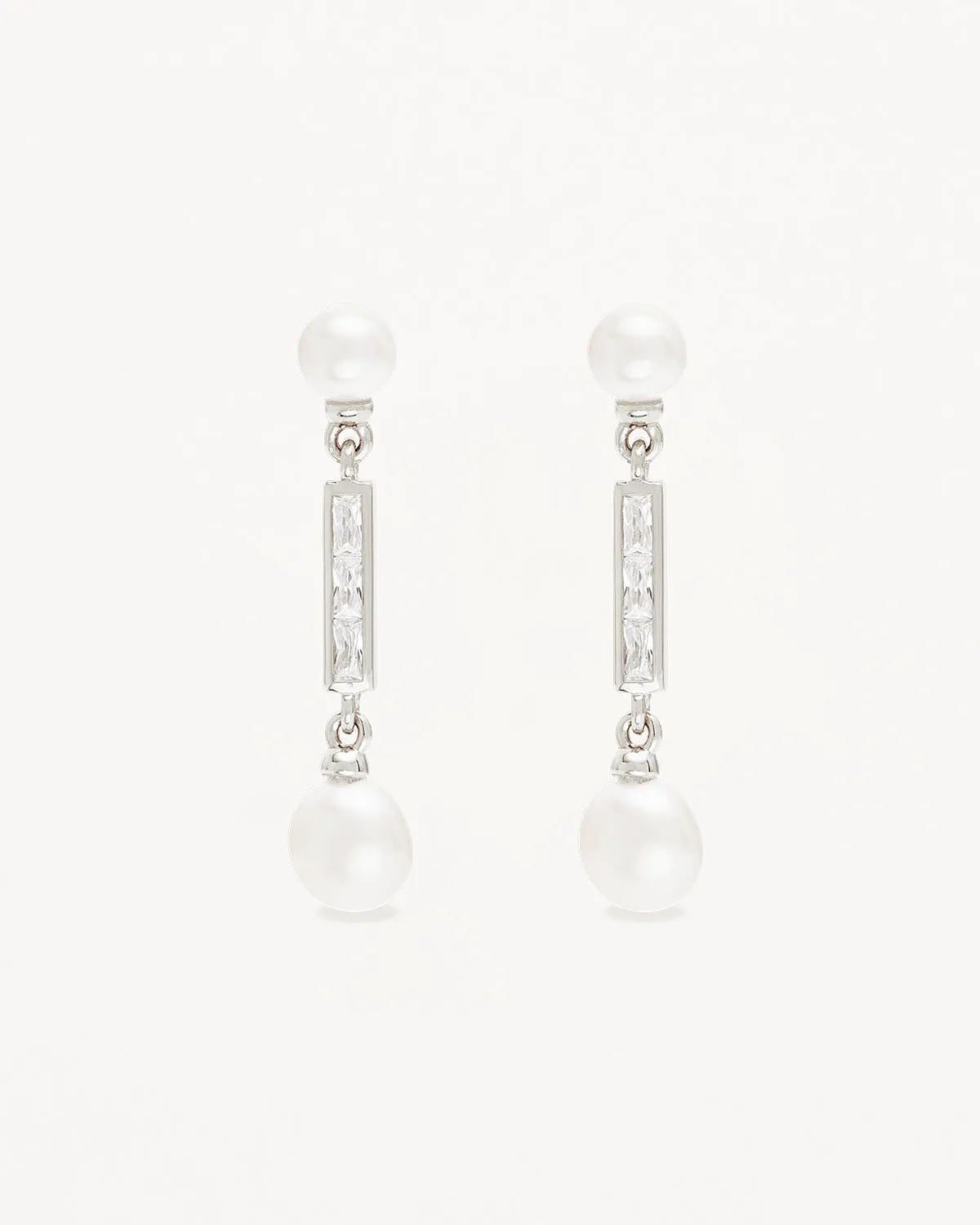 Sterling Silver Breathe Pearl Drop Earrings