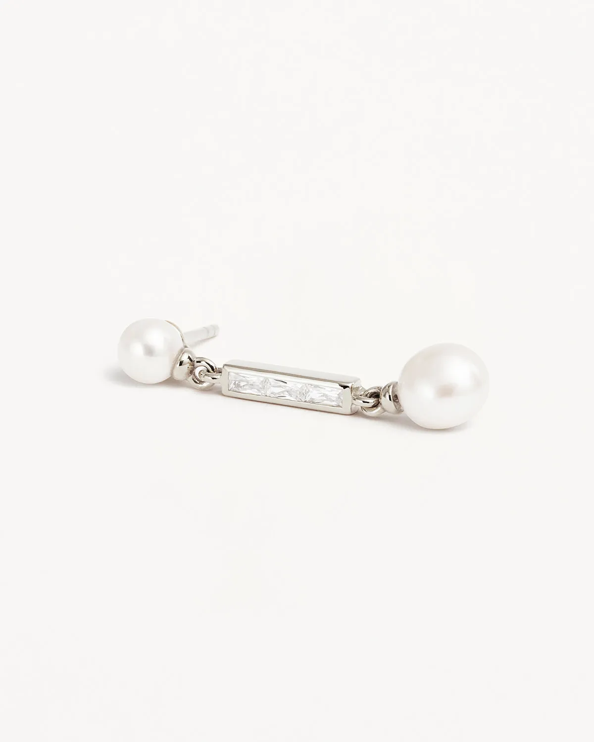 Sterling Silver Breathe Pearl Drop Earrings